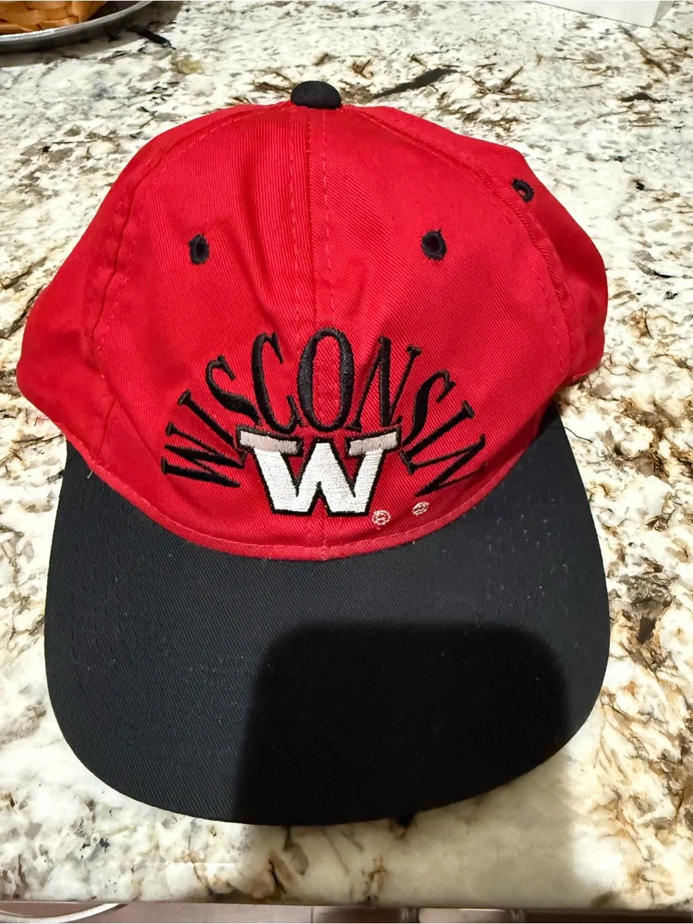 Vintage Red Wisconsin Badgers Hat, Adjustable